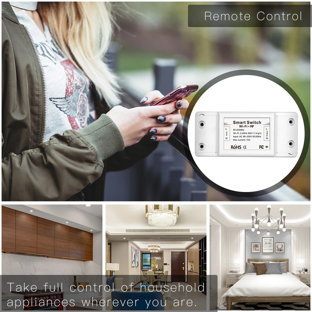 Модуль смарт-выключателя RF433 Wi-Fi дистанционное управление для автоматизации