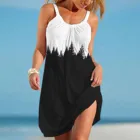 Женское летнее модное сексуальное платье без рукавов с милым мультяшным принтом на подоле, свободное пляжное мини-платье, vestidos mujer verano 2021 robe femme