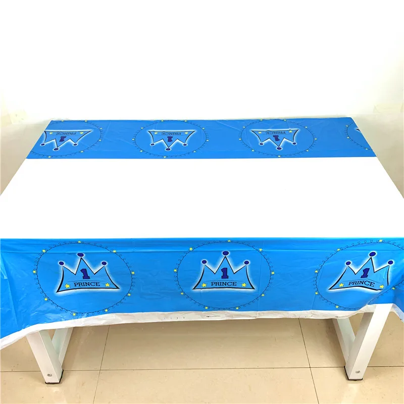 

For 10 People Use Blue Prince Crown Theme 83 pcs Cartoon Happy Birthday Party Pink Paper Cup Plate Napkin Disposable Tableware