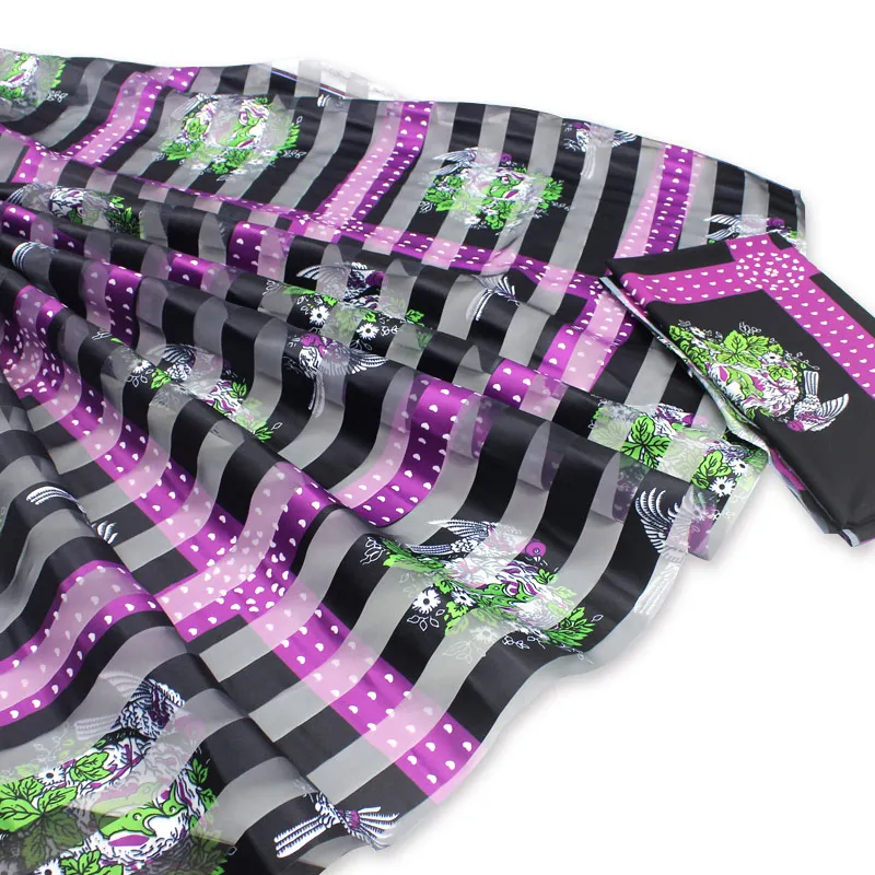 Африканская лента из органзы с принтом плотная ткань 4 Ярда подходит к 2 ярдам