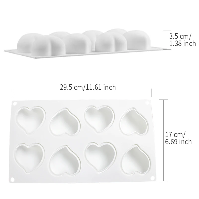 3D сердце Форма силиконовые формы для выпечки Шоколадное Желе торт украшения