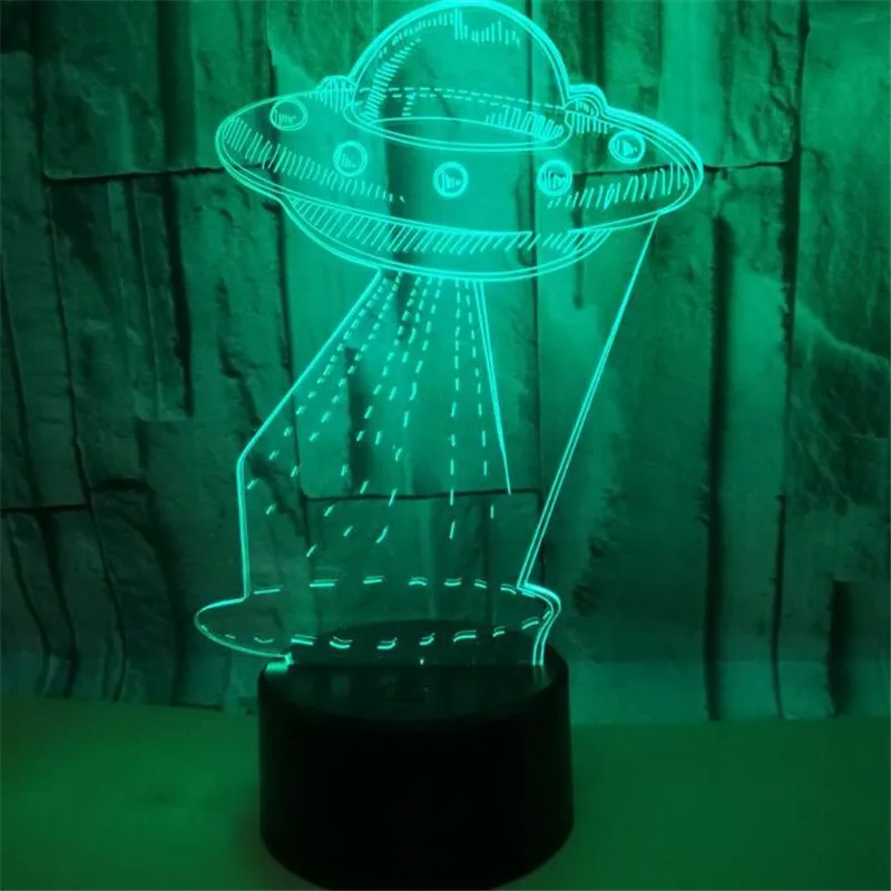 

UFO LED Nighlights 3D Decoration Lights Bedroom Decor Home Lamp Desk Table Lamparas Unidentified Flying Object Creative Kid Gift