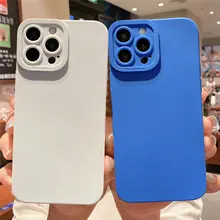 Camera Protection Silicone Phone Case For iPhone 13 Pro Max 11 12 Pro Max XR XS Max X 7 8 Plus Soft Shockproof Matte Back Cover
