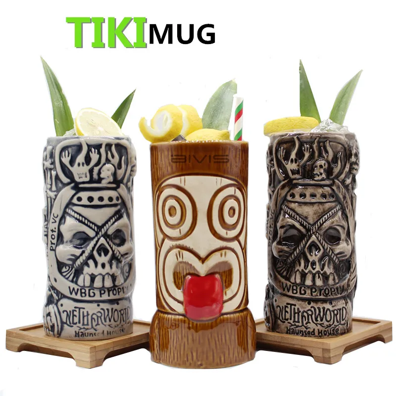 Бесплатная доставка Гавайские кружки Tiki Коктейльная чашка кружка для пива