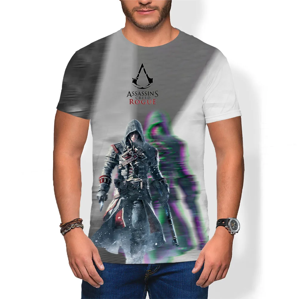 

Assassin's Creed Детские футболки для мальчиков, спортивные костюмы-тройки, короткая футболка с принтом аниме от одного года до четырех лет рубашка...