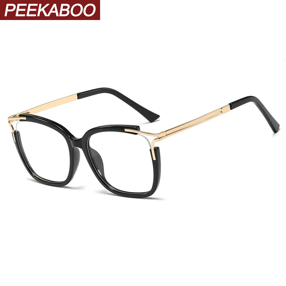 Женские квадратные очки Peekaboo прозрачные леопардовые полукруглые металлические