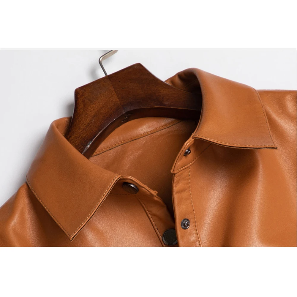 SANI модная женская одежда из овечьей кожи осенняя и весенняя тонкая кожаная