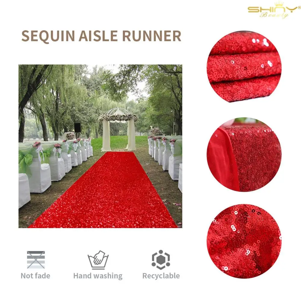 Лидер продаж свадебные проходы бегуны с красными блестками ковровые коврики для