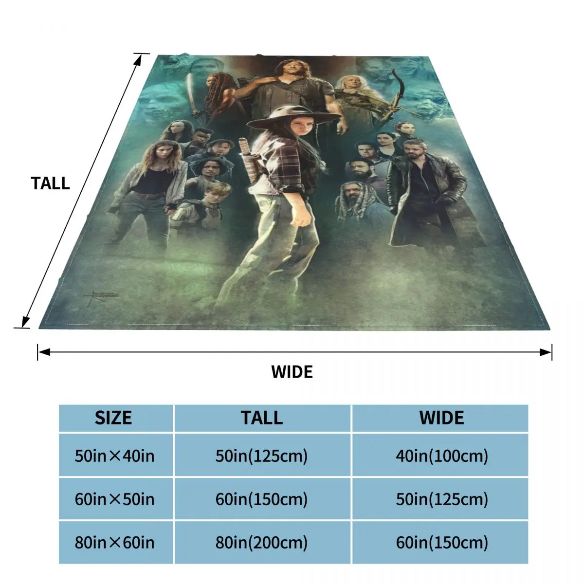 Одеяло Ходячие мертвецы Фланелевое супермягкое покрывало с Риком Гримс из