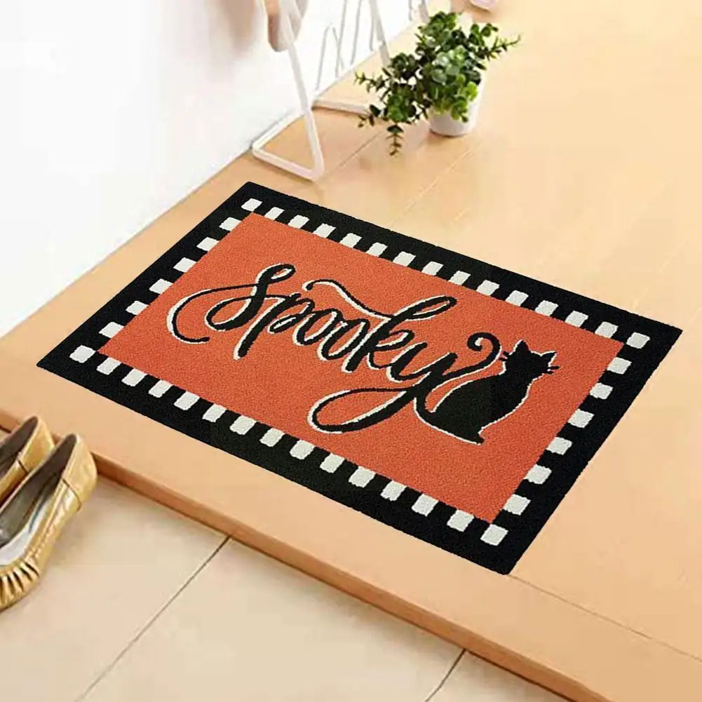 

60*40 см, фланелевый нескользящий коврик для Хэллоуина, коврик для улицы и дома, коврик, внутренний нескользящий коврик P2Q5