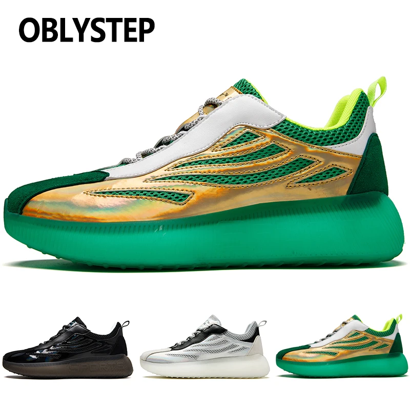 

OBLYSTEP Quality Men's Sports Shoes Breathable Mesh Casual Shoes Outdoor Fashion Jogging Shoes