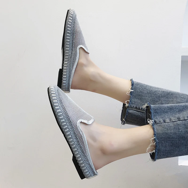 

Glitter Slides Flat Shoes Female Slippers Women Summer Fashion Cover Toe Pantofle Platform Loafers Jelly Luxury 2021 Crystal Bas