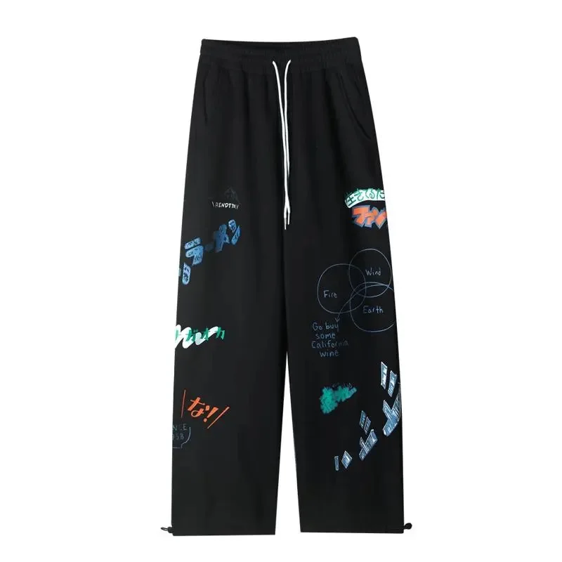 

Fashion Pattern Warm Trousers Woman High Waist Streetwear Pant Korean Jogger Clothing Winter Plus Cashmere Loose Pants for Women
