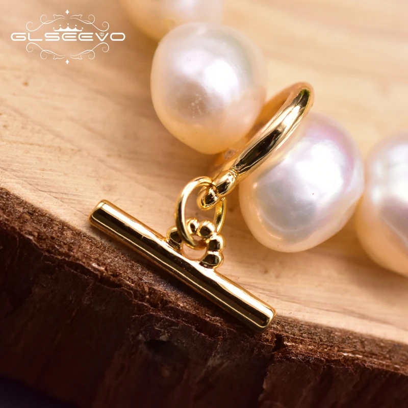 GLSEEVO Original White Fresh Water Baroque Pearl Bracelets For Women Wedding Engagement Minimalism Jewelry Classic Joyas GB0923 | Украшения