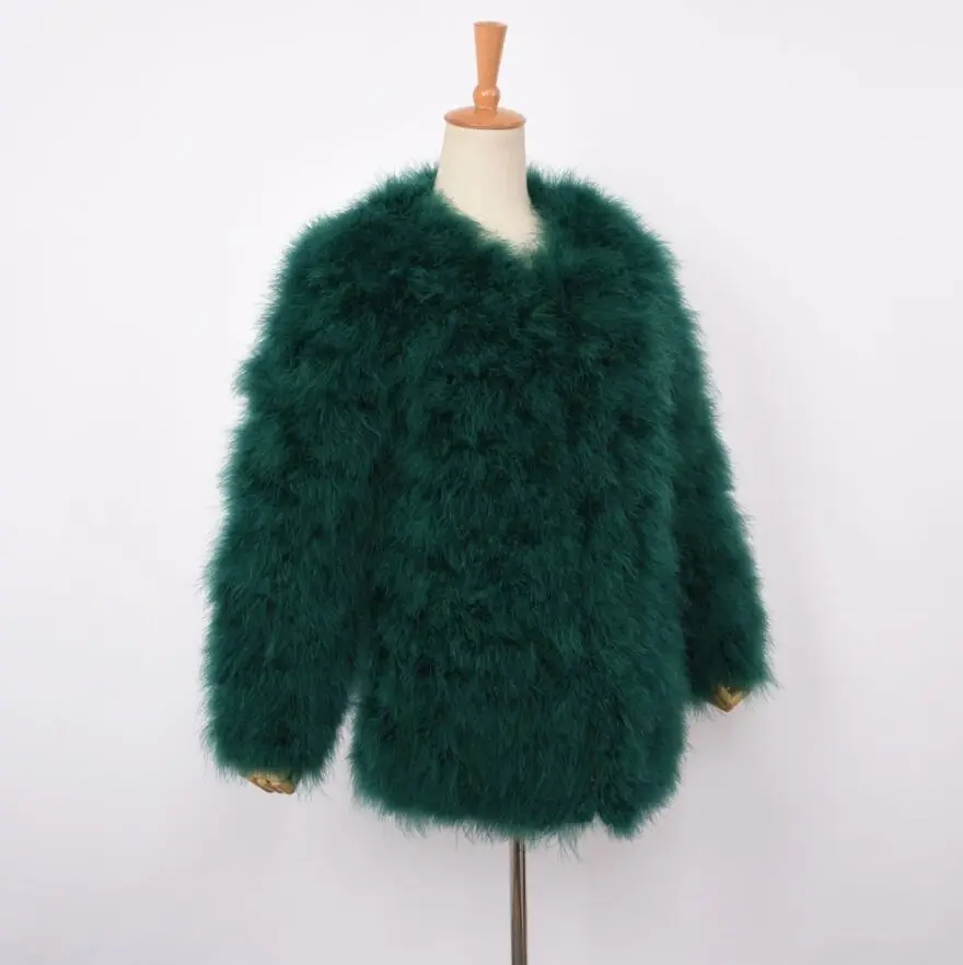 Новинка, Женское пальто с натуральным мехом, длинный стиль, натуральный мех страуса, зимняя теплая куртка, модная, высшее качество