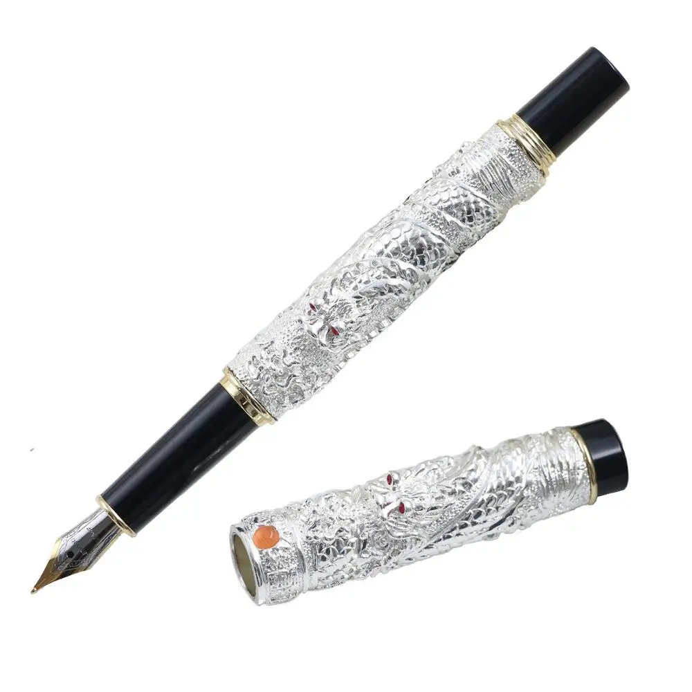 Роскошный Металлический перьевая ручка Jinhao винтажная чернильная авторучка Iraurita