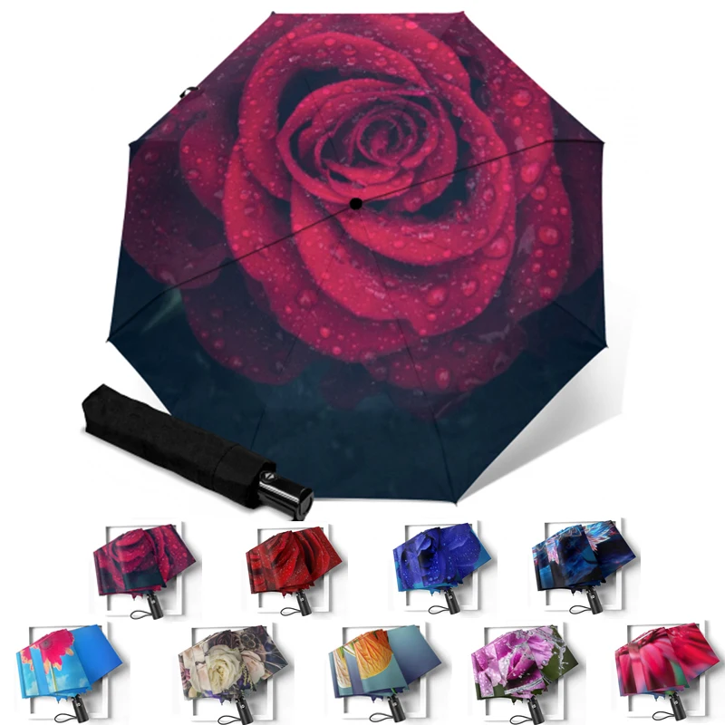 Полностью Автоматический Портативный Складной Дождливый зонт Женские