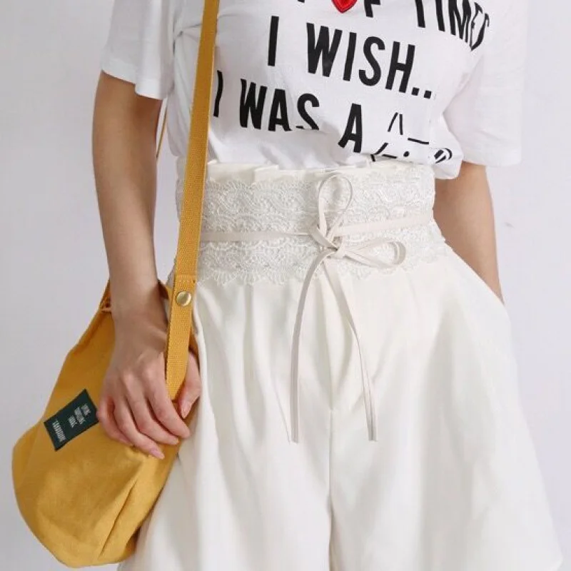 Винтажные женские широкие кружевное платье с поясом корсет ремни для женщин