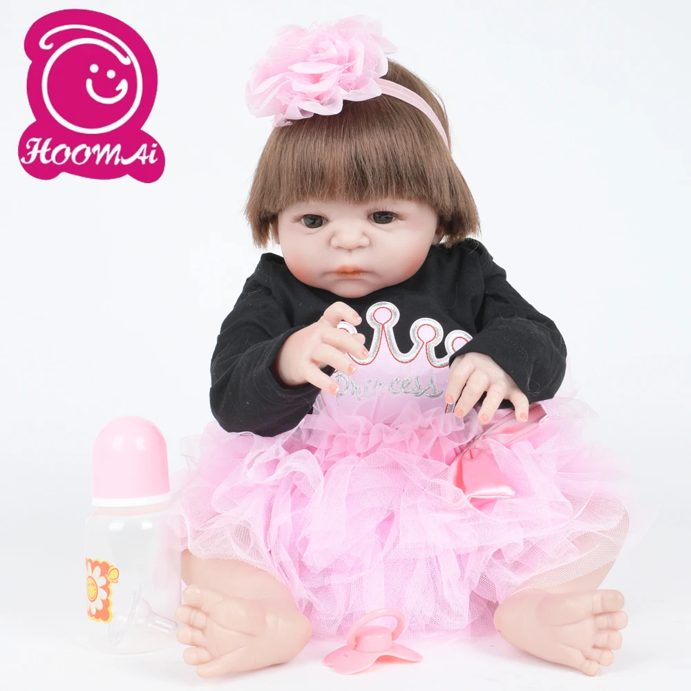 22 дюймов новый стиль Baby Bebe Кукла реборн 55 см силикон полный тело Реалистичная