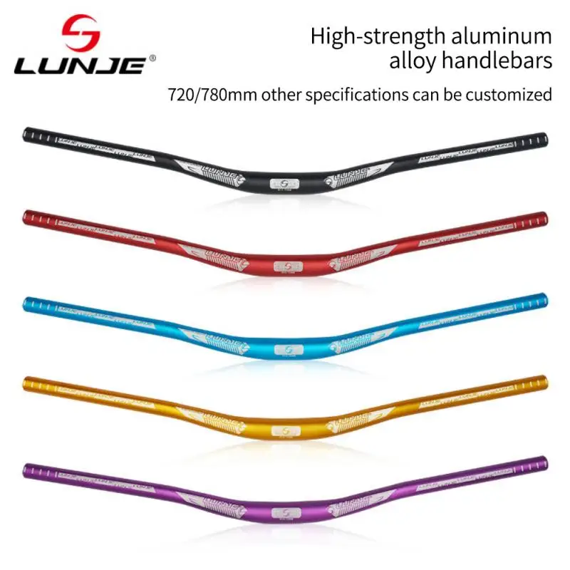 

LUNJE Bicycle Handlebar Aluminum Alloy Mountain Bike Swallow Handle Horizontal Off-road Bike 720/780mm Downhill Handlebar Parts