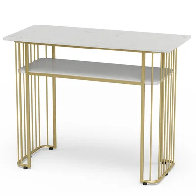 

Nordic Light Luxury Marble Manicure Table and Chair Set Beauty Salon Double Manicure Table and Chair Pink Desk Nail Desk