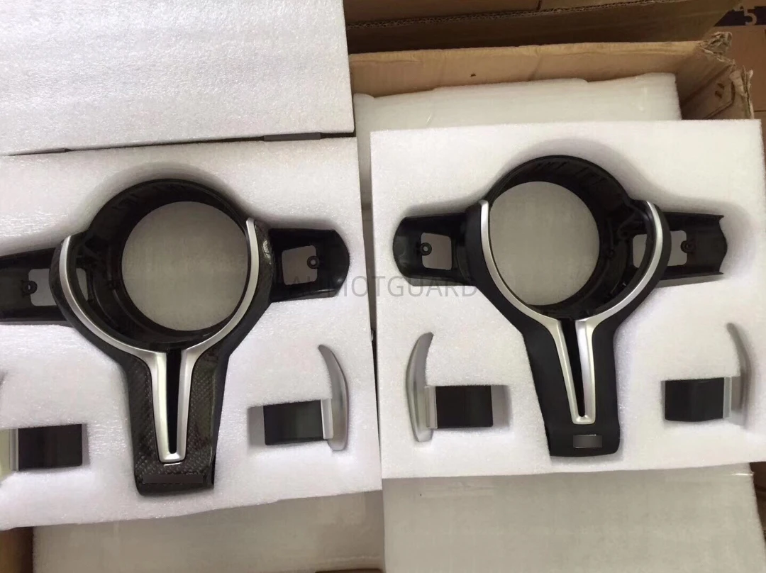 Купить Чехол рулевого колеса автомобиля Накладка для BMW M2 F87 M3 F80 M4 F82 M6 F06 F12 F13 X5M F85 X6M F86 крышки рулевого колеса углеродное волокно