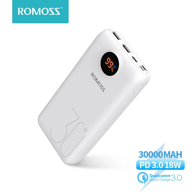 ROMOSS SW30 Pro Power Bank 30000mAh Повербанк QC PD 3 0 Быстрая зарядка 30000 мАч портативное Внешние