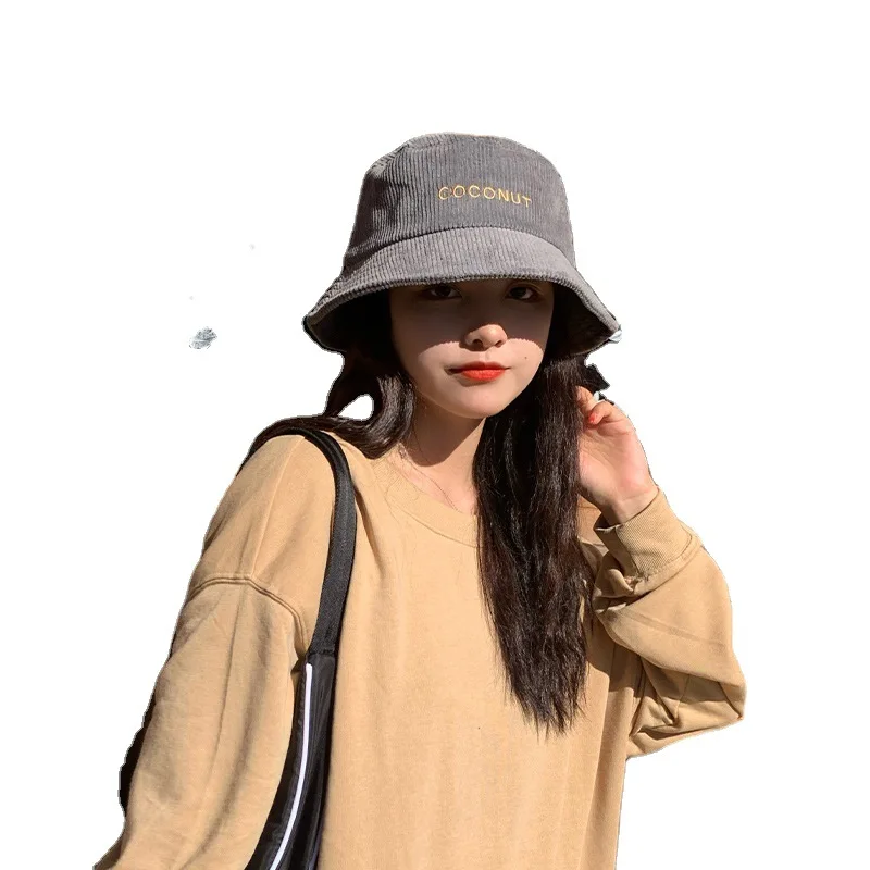 

Japanese corduroy fisherman's hat for women in autumn and winter