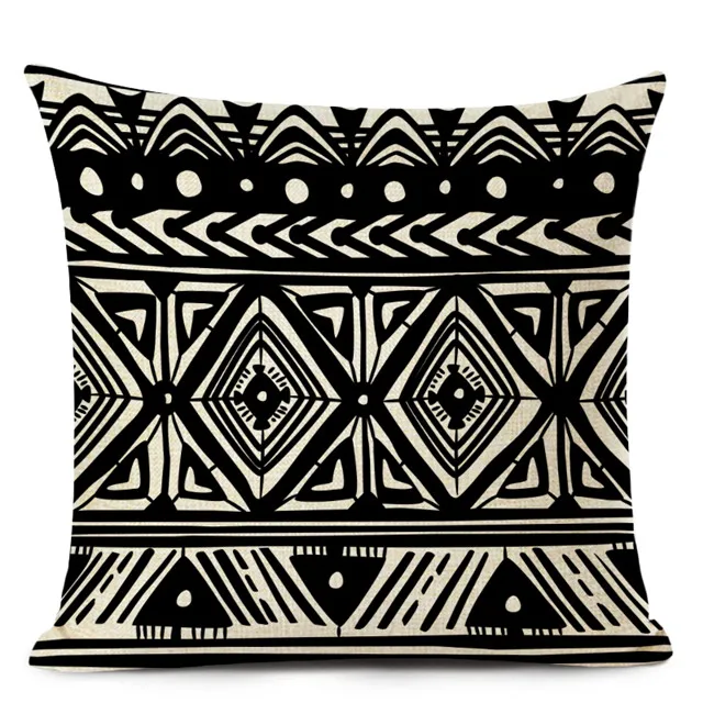 Retro High Quality ethnic Geometry Cushion Cover Throw Pillow Cutton Linen Car Sofa Bed Home Decor Textile Printed Pillowcase - Цвет: 18