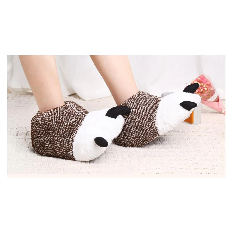 Хлопковые тапочки с рисунком панды и когтей домашние теплые для мужчин женщин
