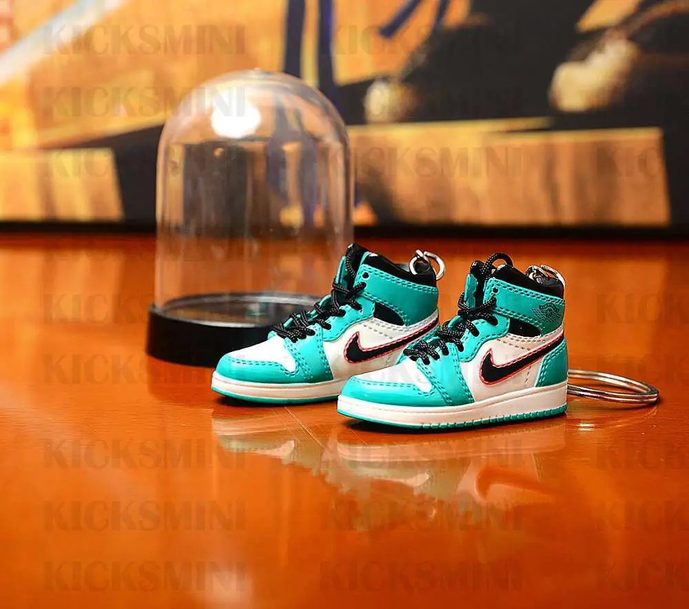 a pair w metal ring Дропшиппинг aj1 Chicago «не для перепродажи Красный» брелок в виде кроссовка Air Jordan 1 3D мини-кроссовки, запатентованный спортивный обувной брелок с кроссовком - Цвет: a pair w metal ring