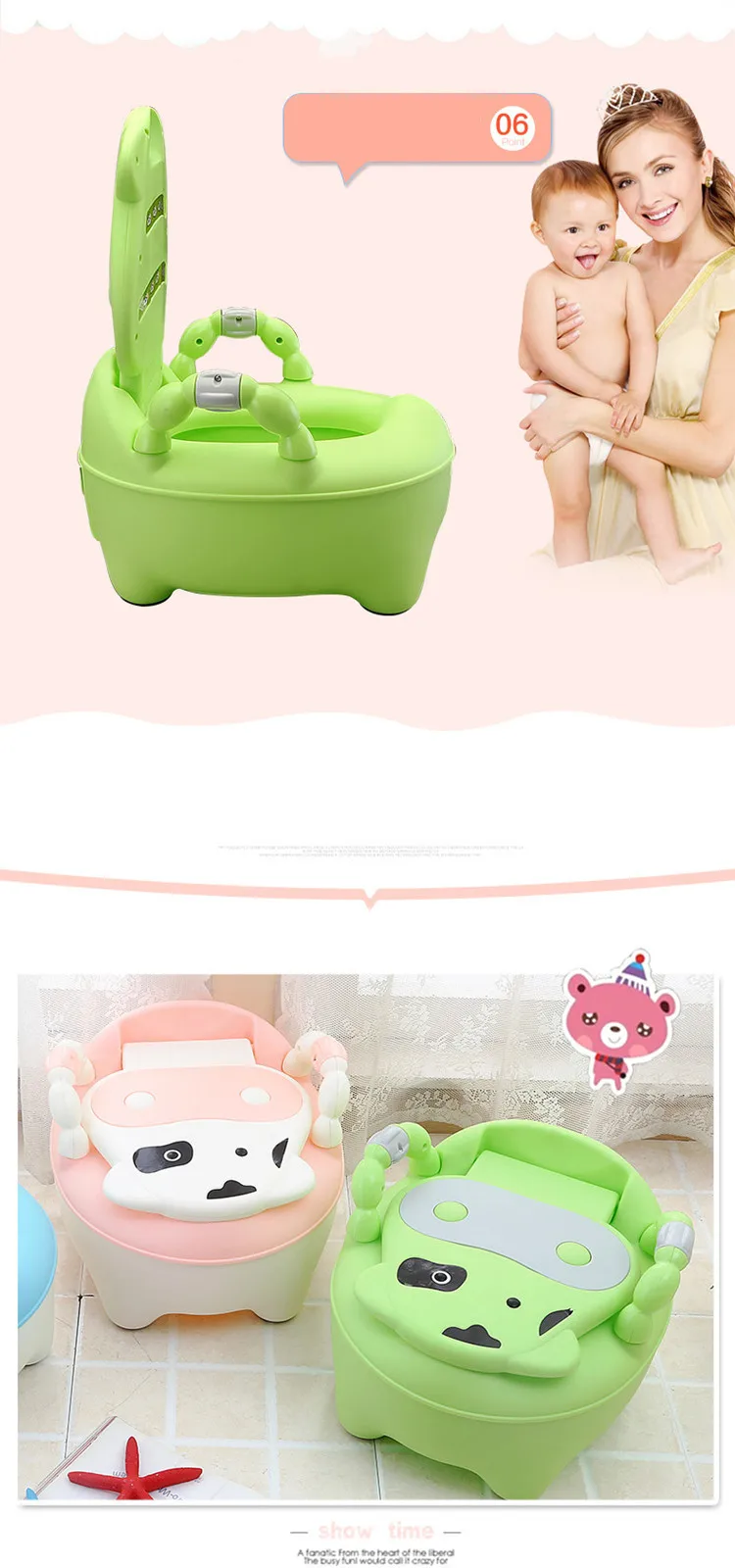 New Baby Potty Training Seat Children's Potty Baby Toilet Cartoon Panda Kids Toilet Trainer Bedpan Portable Urinal Backrest Pot