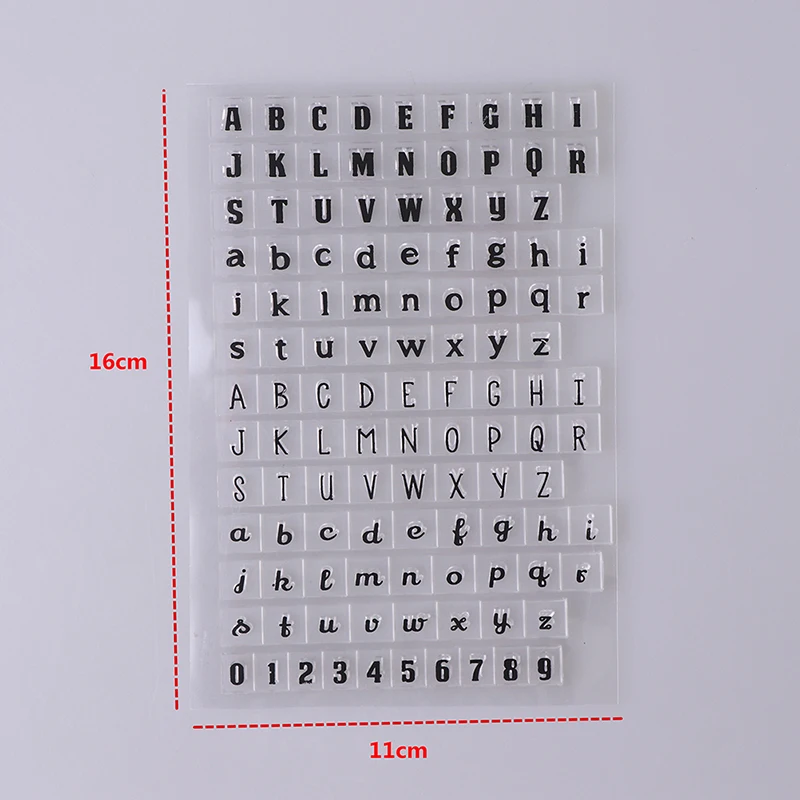 Sello de goma de la serie del alfabeto ingl&eacute;s, sello de silicona para manualidades, papeler&iacute;a, juguetes, 1 ud.-0