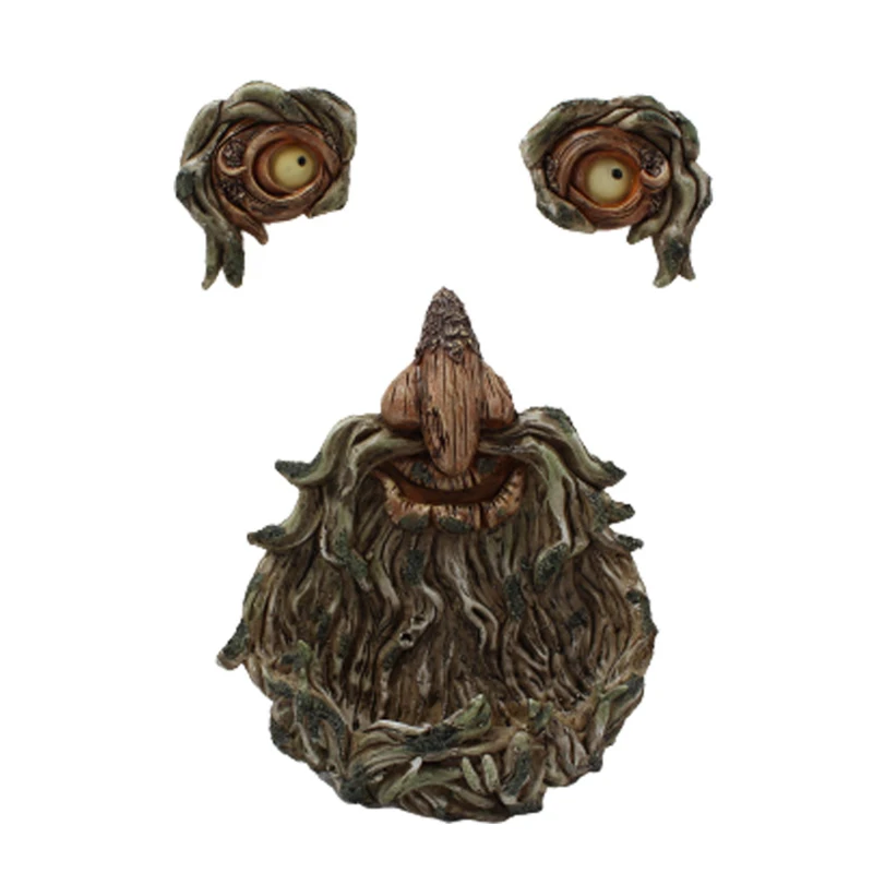

Tree Face Birds Feeder Pendant for Outdoor Garden Decoration Diy Crafts Pendant Hole Statue Tree Face Hangering INTE99