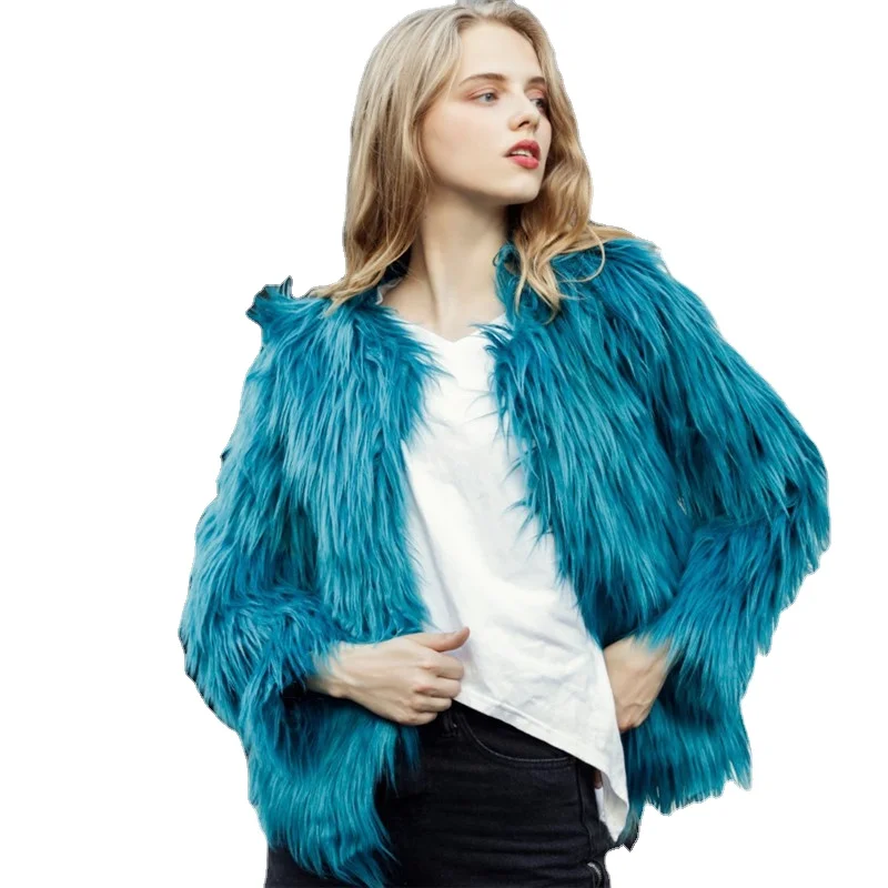 FAMILY Faux Fur Coat Women's Winter Jacket Waistcoat Family Matching Outfits Sheepskin Coat 2021 Mother Kids Fur Coat