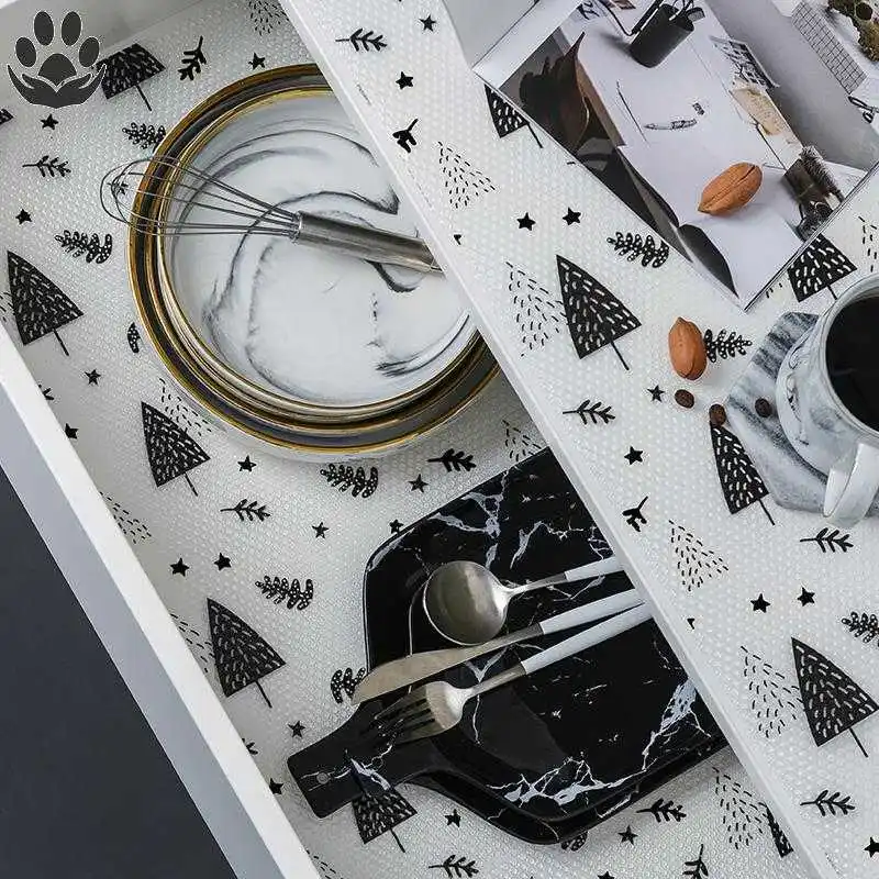

Reusable Drawer Mat Oil-proof Moisture Kitchen Table Shelf Liner Mats Cupboards Pad Paper Non Slip Waterproof Closet Placemat