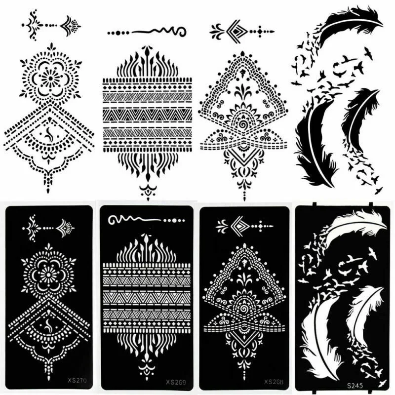 Waterproof Temporary Tattoo Sticker Chest Lace Henna Mandala Tattoos Diamond Flower Body Art Arm Fake Tatoo Women Men Tattoo Art