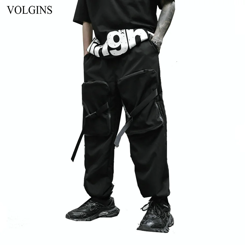 

Streetwear Men's Cargo Pants Multi Pockets Military Style Harem Pants Solid Hip Hop Women Men's Outwear Casual Trousers for Men