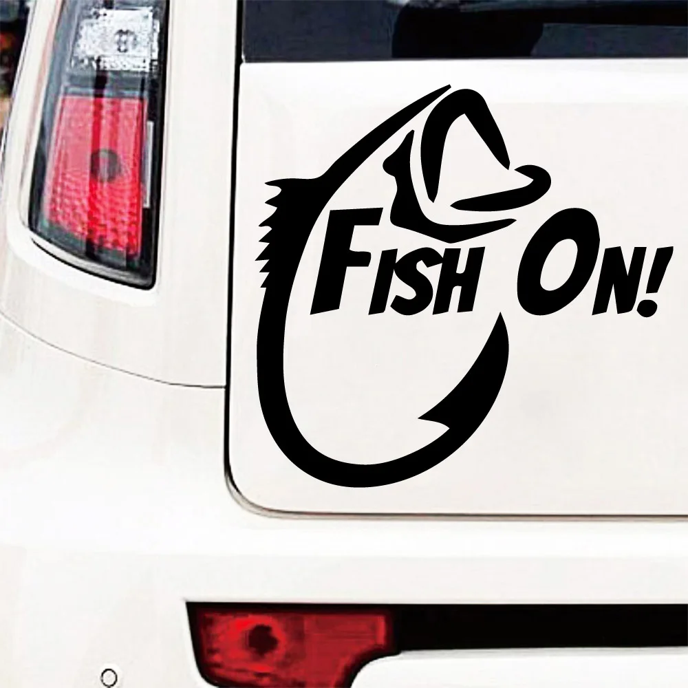 

Drop Shipping Go Fishing Stickers For Cars Interesting Vinyl Decals Car Sticker Black/Silver Car-Styling