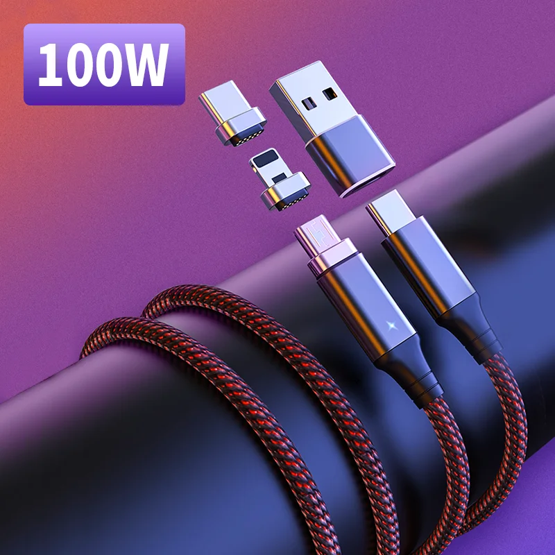 

4 in1 100W USB C To Type C Magnetic Cable 5A Fast Charging Data Cord For iphone 12 11 Pro Max Xiaomi Mi11 10 Huawei P40 P30 P20