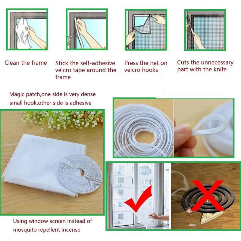 

Fly Mosquito Window Net Insect Mesh Window Screen Net Indoor Mesh Bug Mosquito Net Easy To Fit with Tape Home Textile