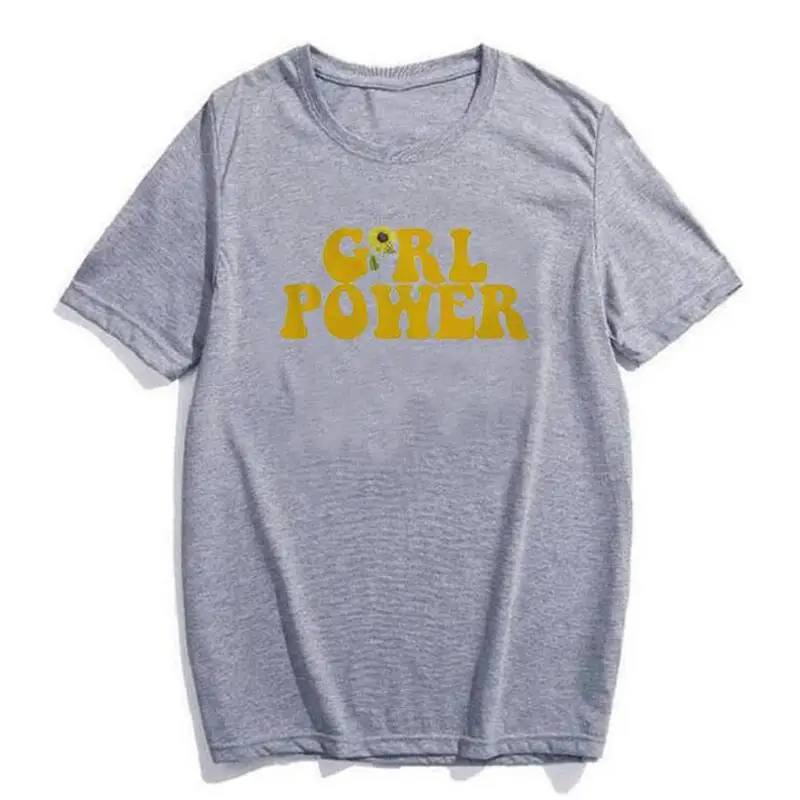 Модная футболка GRL POWER с буквенным принтом женские топы летняя повседневная
