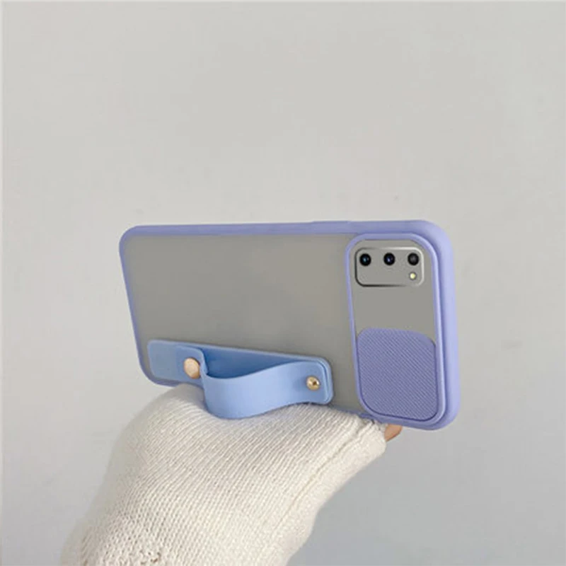 wrist strap phone holder case for samsung galaxy a32 4g a52 a72 a12 s21 plus note 20 ultra a51 a71 a02s s20 fe matte cover free global shipping