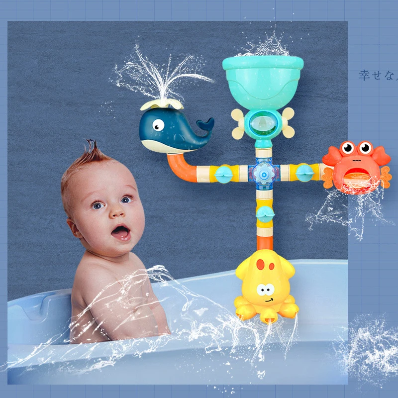 Baby Bath Toys Suction Cup Water Game Giraffe Crab Model Faucet Shower Spray Toy Bathroom Kit Gifts | Игрушки и хобби