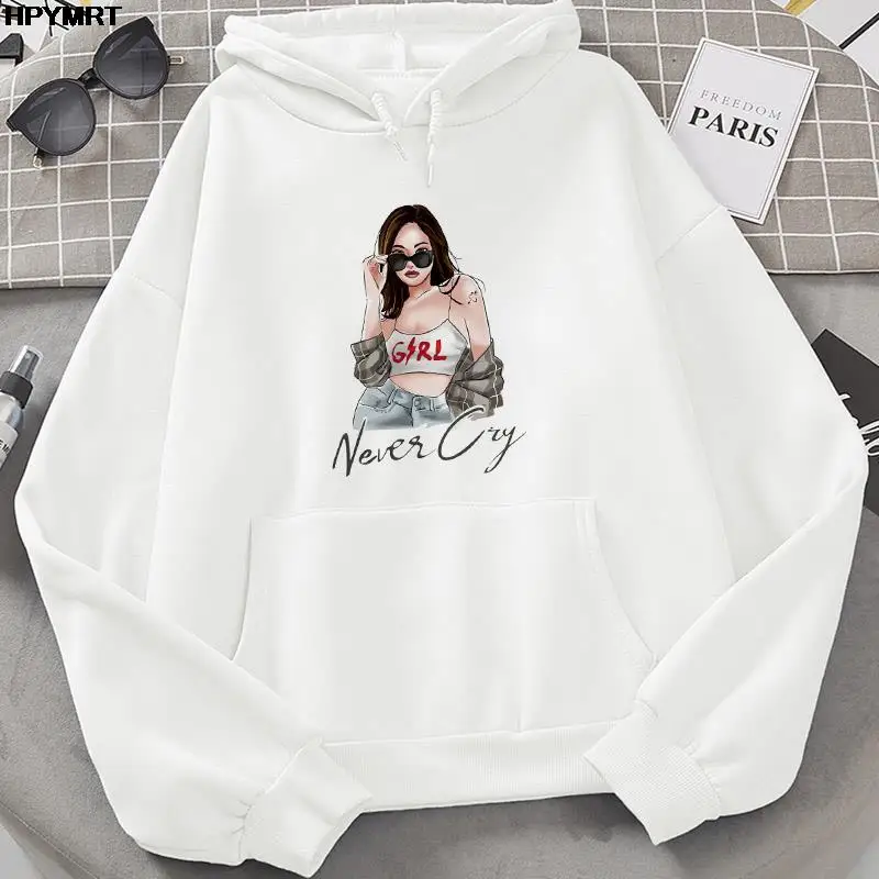 

Женская толстовка с капюшоном и принтом в стиле Харадзюку