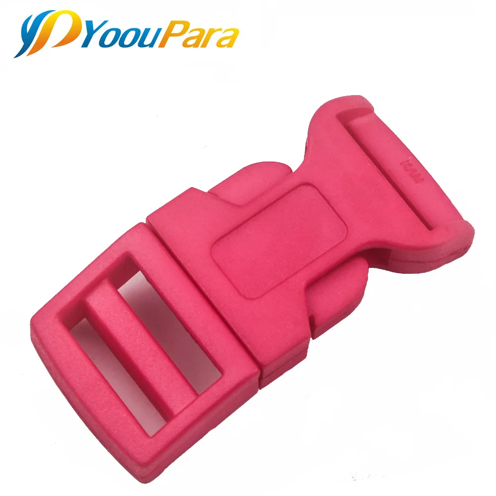Pink 25 шт. 15 мм 5/8 ''пластиковые разноцветные боковые регулировочные пряжки для Паракорд, браслет выживания ошейник для собак ремни лямки - Цвет: Pink