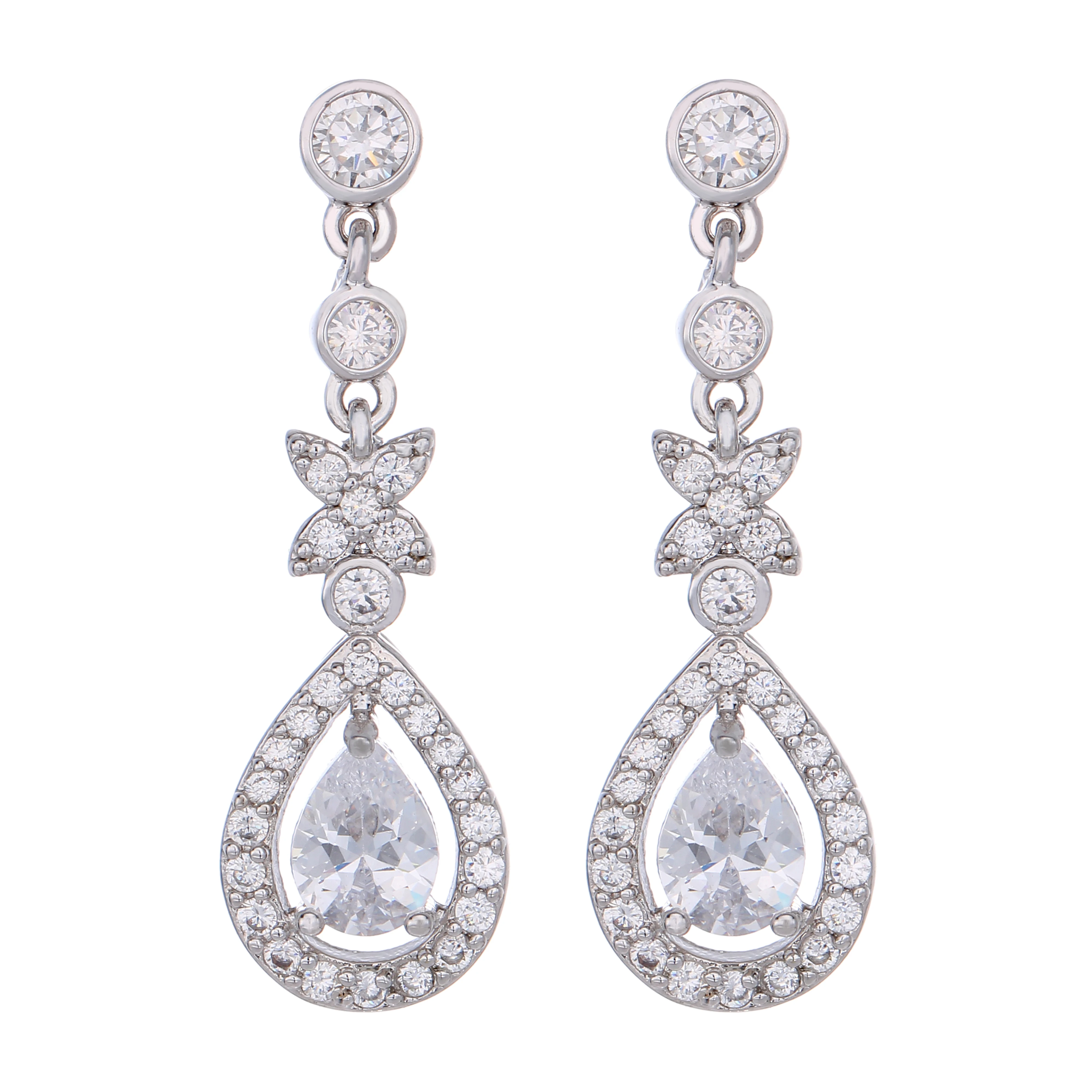 

L'amour&ma Vintage Palace Style Flower Crystal Earring Water Drop Long Dangle Earrings For Women JewelryWedding Engagement