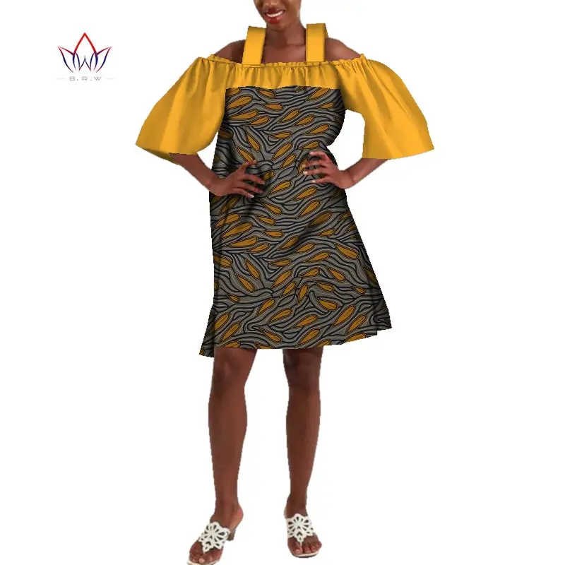 Африканские платья для женщин с лямкой на шее Дашики Африканское платье принтом