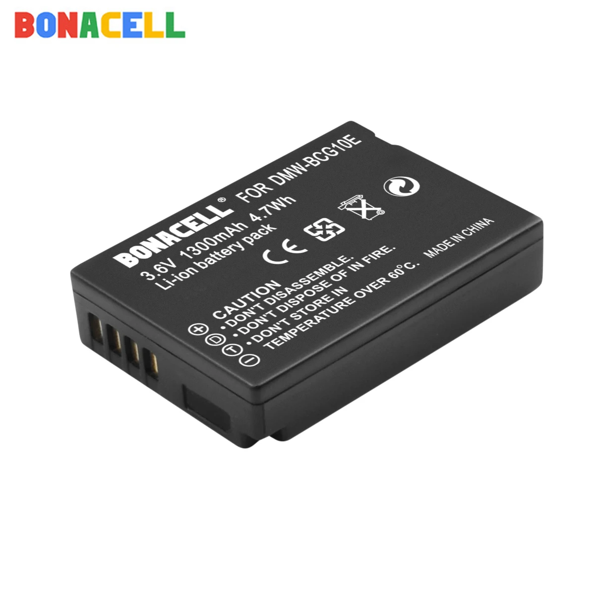 Bonacell 1.3Ah BCG10E Перезаряжаемые Батарея для DMW-BCG10 ДМВ BCG10 для цифрового фотоаппарата Panasonic DMC-3D1DMC-TZ7 DMC-TZ8 DMC-TZ10 DMC-TZ18 - Цвет: 1piece