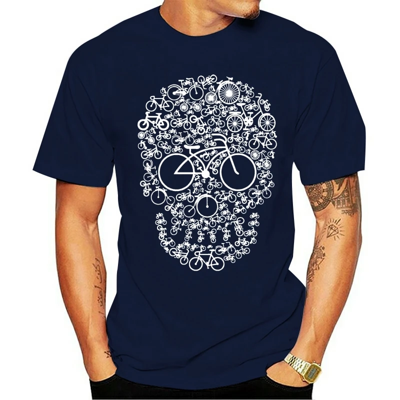 

Bicycle Skull Face Mens Funny Cyclinger T Shirt Cyclist Cycle Dh Mtb Racer Bikeer